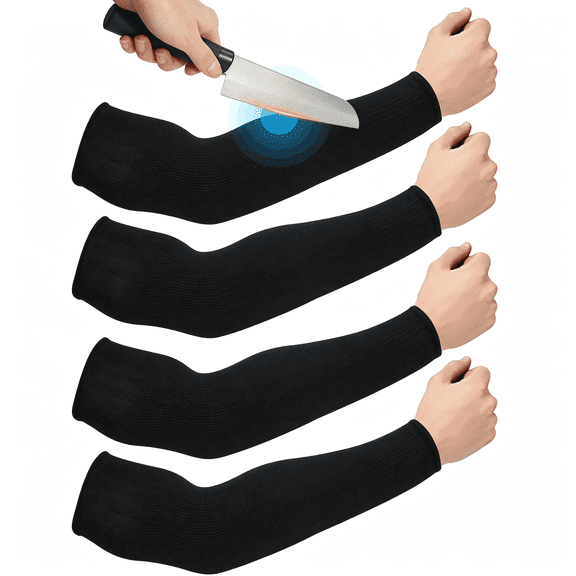 ACDANC 2 Pairs Arm Sleeves Guards Arm Protectors for Thin Skin and Bruising Protective Cut Resistant Sleeves for Men Women Protective Cut Resistant Arm Sleeves for Men (X-Large,Hppe,Black)