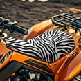 thumbnail image 4 of Uorisanigo ATV Seat Cover, Waterproof Zebra Stripes Four Wheeler Seat Cover with Elastic Band, Universal Fits Polaris Sportsman Polaris Scrambler Honda Rancher, Breathable Padded Protector, 4 of 7