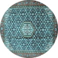 thumbnail image 1 of Ahgly Company Indoor Round Persian Light Blue Traditional Area Rugs, 5' Round, 1 of 4