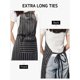 thumbnail image 4 of Syntus Paquete de 2 delantales ajustables con 3 bolsillos, delantales de cocina para mujeres, hombres, chef, rayas negras/blancas, 4 of 5