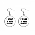 thumbnail image 1 of I Want A New Experience Ear Dangle Silver Drop Earring Jewelry Woman, 1 of 3