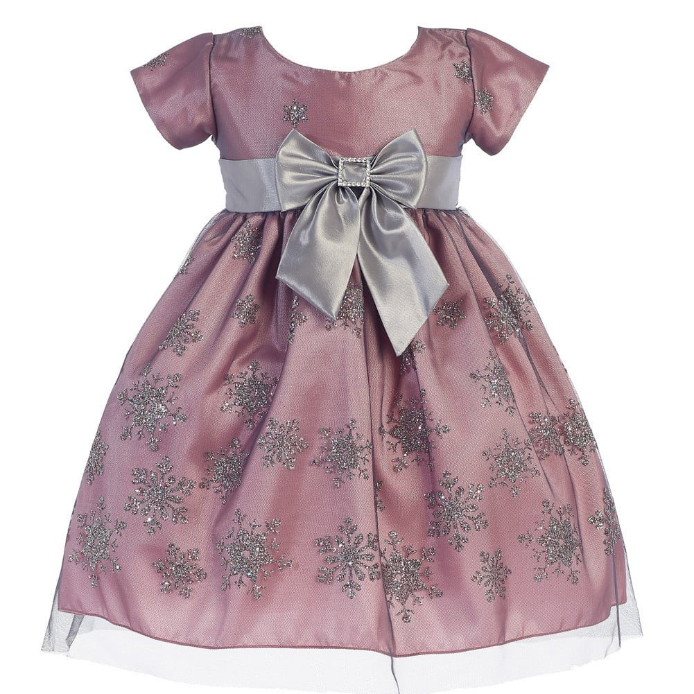girls pink christmas dress