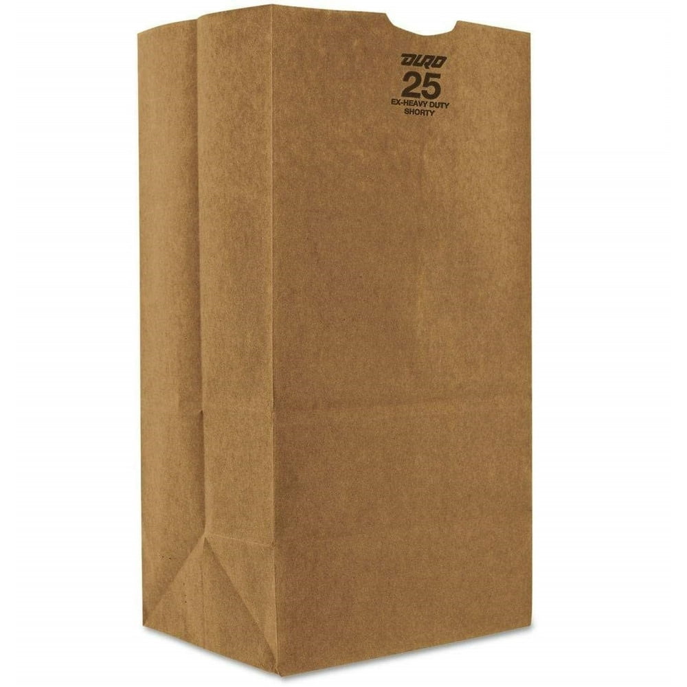 Duro Bag 25 lb Short Heavy Duty Kraft Grocery Bag 400/Count Walmart