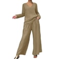 thumbnail image 3 of Jamicy Womens Outfits 2 Piece Sets Soft V-Neck Pullover Top with Loose Straight Jogging Pant Suits Casual Tracksuit for Women, 3 of 6