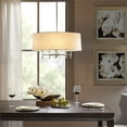 thumbnail image 2 of Hampton Hill Presidio Transitional Metal and Fabric Chandelier in White/Silver, 2 of 9