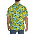 thumbnail image 5 of KLL Lemon1 Print Men's Shirt Short Sleeve Button Down Summer Cuba Beach Shirts- Medium, 5 of 7