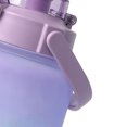 thumbnail image 5 of Straw Lid Water Bottle Gradient Color Large Capacity Portable Handle Leakproof Sports Water Bottle Purple 2000ML, 5 of 5