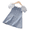 Blue, variant on LYMAYTER Girls Puff Sleeve Mesh Dress Baby Kids Classic Denim Sundress Toddler Casual Skirt Dress 1-7Y