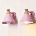 thumbnail image 5 of Nordic Wall Sconce Wood Wall Light with Cone Metal Shade, Indoor Lighting Fixture Headboard Lamp, Children's Room Wall Lamps for Bedroom Bedside, E27 Wall Wash Lights, 5 of 5