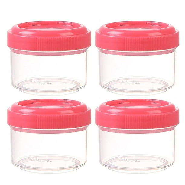 minitarros transparentes con tapas a prueba de fugas, recipientes redondos transparentes de 35 ml, recipientes de almacenamiento rellenables para organizar el hogar y la cocina