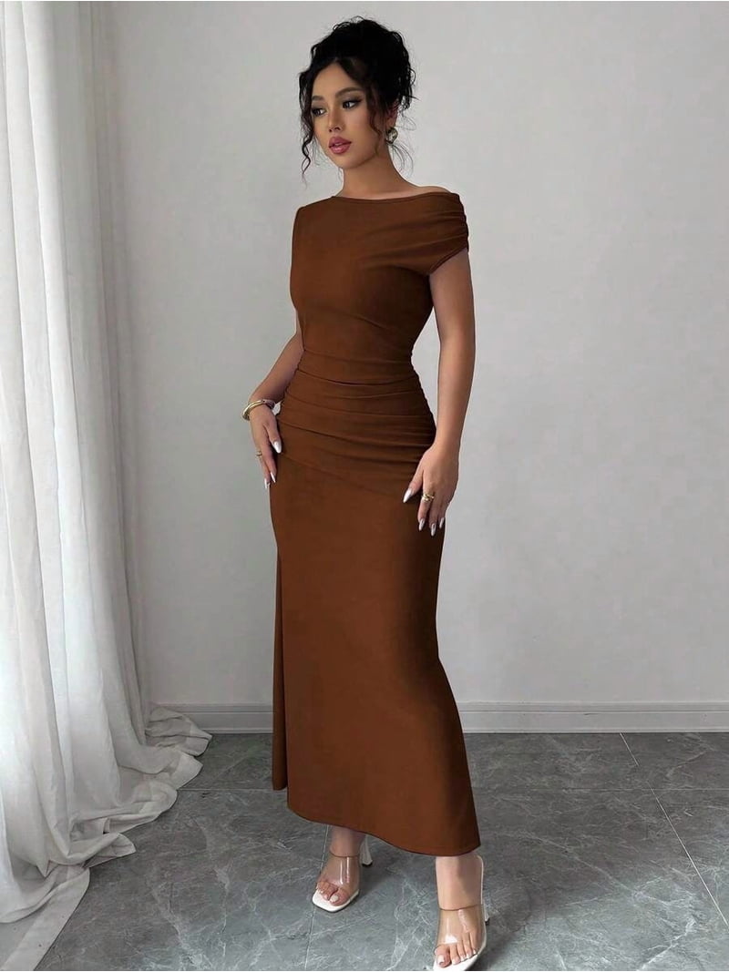 classic long prom dresses Simple White A Line Strap Satin Tulle Dress Wedding Farbic order - Choose size:3 yards / 2.7 meters Spaghetti Straps Pageant  dress Brown Shoes Blazers That