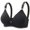 Black, variant on Herrnalise Women's Lace Edge Vertical Stripe Back Bra Padded Bra Wireless Lingerie For women