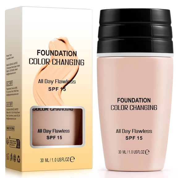 Shade Adjusting Foundation SPF 15, Lightweight Hydrating Liquid Foundation, Long Lasting, Natural Finish, Water Resistant,30ml/1Floz