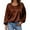 Brown, variant on Professional Pleated Blouse Women Long Sleeve Satin Shirt Office Work Attire Elegant Fall Tunic Top L Size Brown