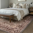thumbnail image 3 of ARJINCUTE Distressed Vintage Low Pile Area Rugs 8'x10', Non-Slips Machine Washable Traditional Farmhouse Floor Carpet, Brown, 3 of 8