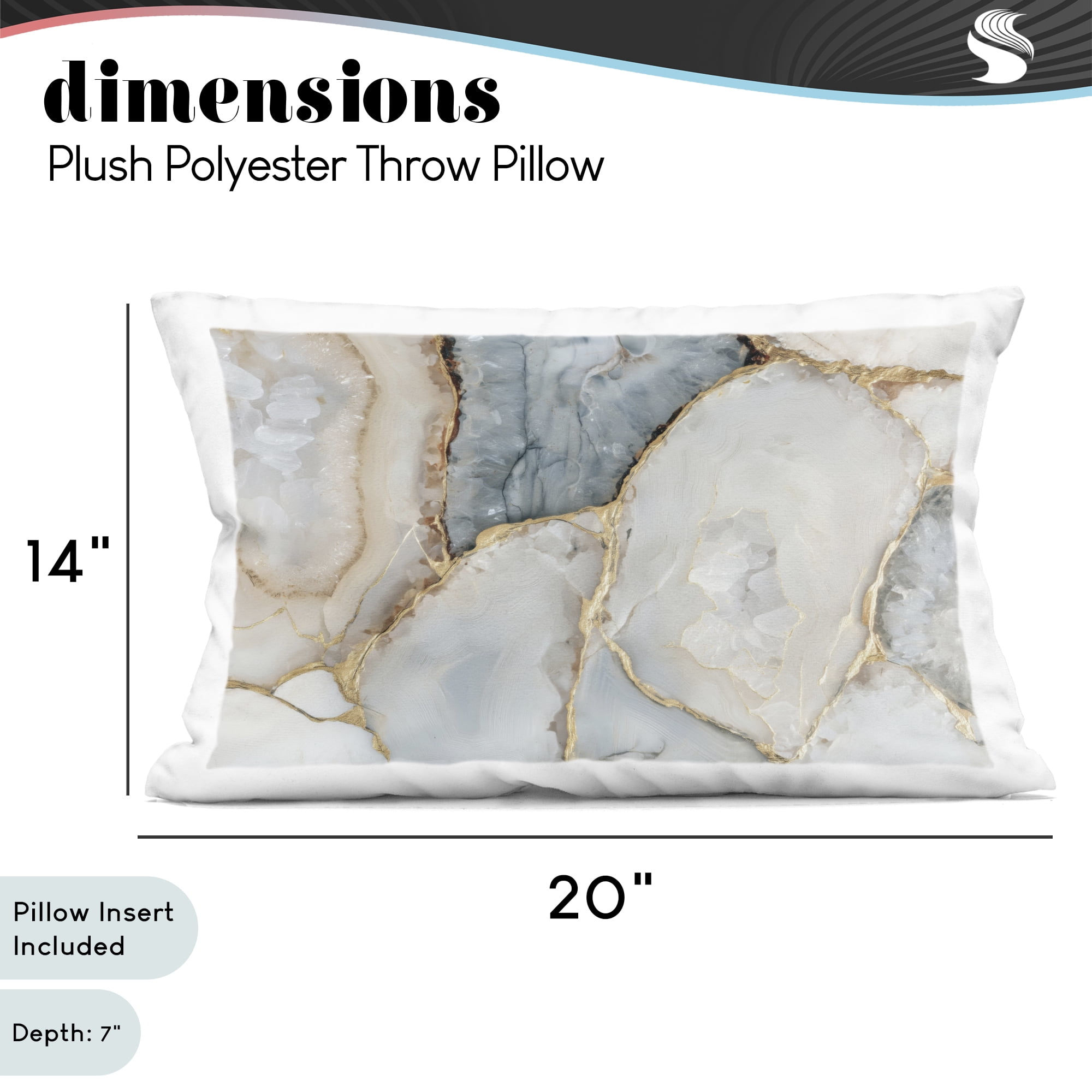 Stupell Industries Golden Vein Quartz Decorative Printed Throw Pillow, design by Svetlana Aleynikova