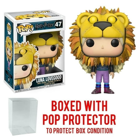 Harry Potter Luna Lovegood Lion Head Pop! and (Bundled with Pop BOX PROTECTOR CASE), Bundled Plastic Box Protector with the collector in.., By Vinyl Figure