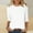 White, variant on Ayolanni Cotton Womens T Shirts White 3/4 Sleeve Waffle Knit Crew Neck Solid Blouses Ladies Blouses S