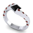 thumbnail image 2 of 1.20 Ct Beautiful Natural Diamond Black Onyx & Garnet Gemstone Wedding Ring for Ladies 14K White Gold Size 3 by Diamond-Capitals, 2 of 8