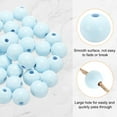 thumbnail image 4 of Uxcell 50 piezas de cuentas de madera azul claro de 20 mm, cuentas redondas sueltas con agujero grande de 4.5 mm para hacer joyas, collares, pulseras, manualidades DIY, decoraciones hechas a mano, 4 of 7