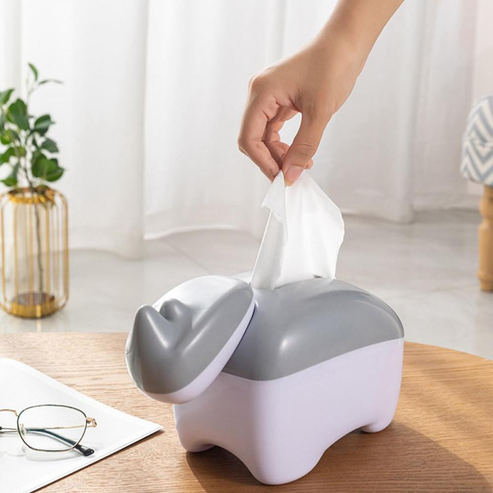I3C 2-In-1 Tissue Box Toothpick Holder Grey Household Plastic Rectangular Tissue Box for Home Storage Use Multifunctional Automatic Toothpick Tissue Storage Box 