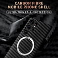 thumbnail image 2 of Carbon Fiber Magnetic Case Compatible with Samsung Galaxy S22 Ultra Full Protective Ultra Slim Case Compatible with MagSafe-Green, 2 of 8