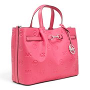 Michael Kors Women’s Carson Medium Logo Debossed Satchel (Hibiscus)
