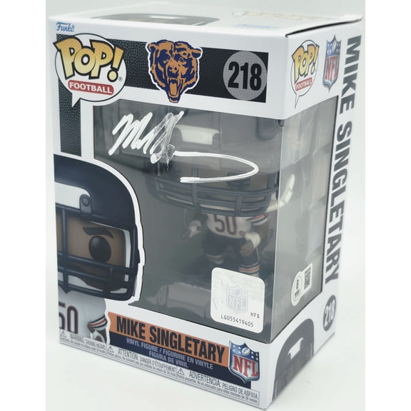 Mike Singletary Autographed Funko Pop Figurine #218 Chicago Bears (Smudged) Beckett BAS Witness #2W802188