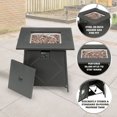thumbnail image 3 of Four Seasons Courtyard Dual Heat 50,000 BTU Square Gas Tabletop Fire Pit, 3 of 12