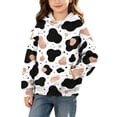 thumbnail image 2 of ZACPNCV Kids Cow Print Hoodie Long Sleeve Pullover Hooded Sweatshirt with Kangaroo Pocket Loose Casual Daily School Outfit for Boys Girls 5-6 Years, 2 of 7