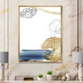 thumbnail image 2 of Golden Marine Shell Classic Blue Abstract 16 in x 32 in Framed Painting Canvas Art Print, by Designart, 2 of 5