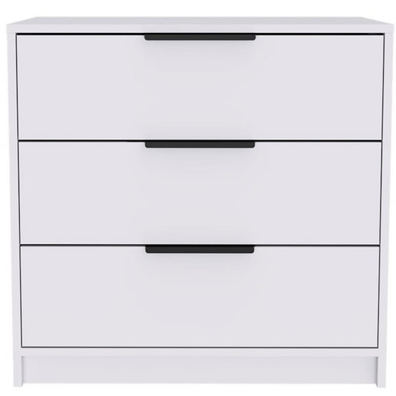 Trent Home Modern 3 Drawer Dresser of Engineered Wood in White