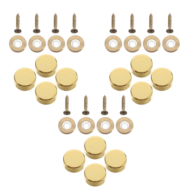 NUOLUX 12Jgo Decorativas Para Tornillos De Espejo En Color Dorado Para Uso En Hogar