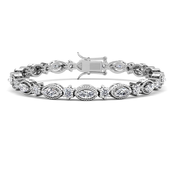 Cate & Chloe Moira 18k White Gold Plated Tennis Bracelet with Simulated Diamond Crystals for Women