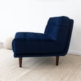thumbnail image 3 of Allen Milieu du Siècle Mobilier Moderne Style Sans Bras Bleu Marine Velours Chaise Longue, 3 of 6