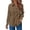 Khaki, variant on Casual Women's Long Sleeve Gauze Shirts, Relaxed Fit Round Neck Button Down Blouses for Spring Summer, Crinkle Collared Work Dress Tops, Easy Care Solid Color Everyday Wear