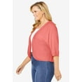thumbnail image 3 of Woman Within Plus Size Rib Trim Cardigan Shrug Sweater, 3 of 6