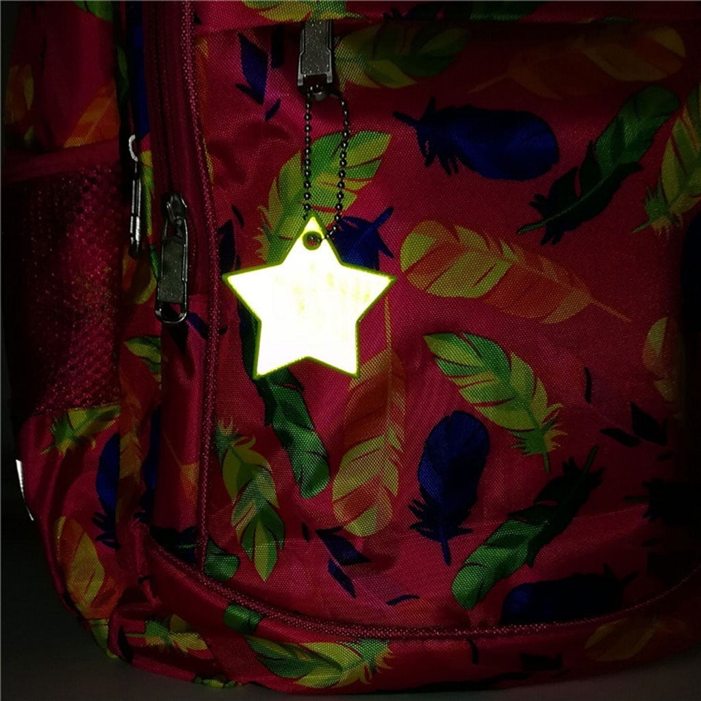 Child Safety Reflector Key Ring Star Ultra Reflective Gear Keychain Bag Clothing 