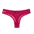 thumbnail image 1 of WZXFASHION Autumn Sexy Mid-Rise Lace Solid Padded Seamless Trendy Underwear Panties Intimates Wine Red One Size, 1 of 4