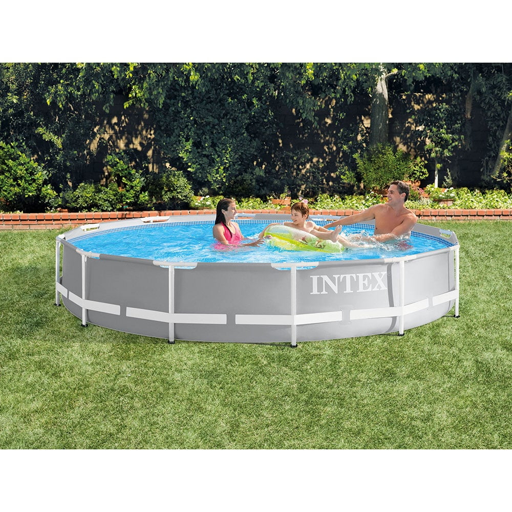 Prism Frame 12' x 30" Above Ground Swimming Pool Bundled with 48" Ground Ladder