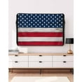 thumbnail image 5 of Wooden American Flag Outdoor TV Cover 40 to 43 Inch Weatherproof, Independence Day Star Striped Flag 600D Oxford TV Covers with Waterproof Zipper, Outside Flat TV Screen Protector 40"Wx25"Hx4.5"D, 5 of 7