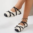 thumbnail image 6 of CHICVOMEY Ballet Flats for Women Multi-Buckle Comfortable Low Heel Round Toe Graceful Mary Jane Shoes Women for Daily Office Formal Party School, 6 of 9