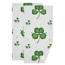 Clovers Dots St Patricks Day Hand Towel Absorbent Bath Towels for Bathroom Sports Gym 28" x 14" Set of 2