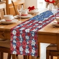 thumbnail image 5 of 4th of July Floral Table Runner 72 Inches, Blue Red Poppy Patriotic Rustic Bed Runner Dresser Scarves Tabletop for Indoor Outdoor Parties/Ceremony/Banquet, 18" x 72", 5 of 9