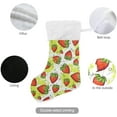 thumbnail image 2 of SKYSONIC Strawberry Christmas Stocking Personalized Large Candy Stocking Hanging Gift Xmas Stockings Decoration for Family Holiday Party Ornaments Decor Fireplace, 2 of 7