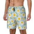 thumbnail image 2 of Daiia Daisies Flowers Mens Swim Trunks Swim Shorts Quick Dry Swim Shorts with Mesh Lining Pockets-Small, 2 of 9