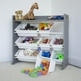 thumbnail image 7 of Humble Crew Kids Toy Storage Organizer with Shelf and 9 Plastic Storage Bins, Light Grey/White, 7 of 7