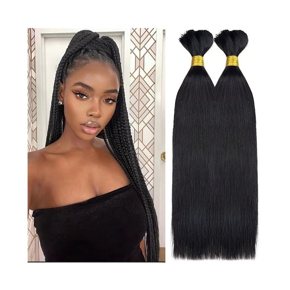 Straight Bulk Human Hair for Braiding No Weft 100g/Pack Unprocessed Brazilian Virgin Hair