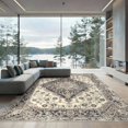 thumbnail image 2 of ODIKA 6'x9' Ultra-Soft Area Rug, Under Vintage Boho Distressed Scroll Border Large Ornate Dining Flowing Dynamic None Washable, Bare feet friendly, Silk-Touch for Guest Room, Bedroom, 2 of 7