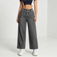thumbnail image 6 of TaTaai Womens Jeans High Waisted Straight Wide Leg Solid Soft Breathable Denim Trousers for Spring Fall Gift, 6 of 9